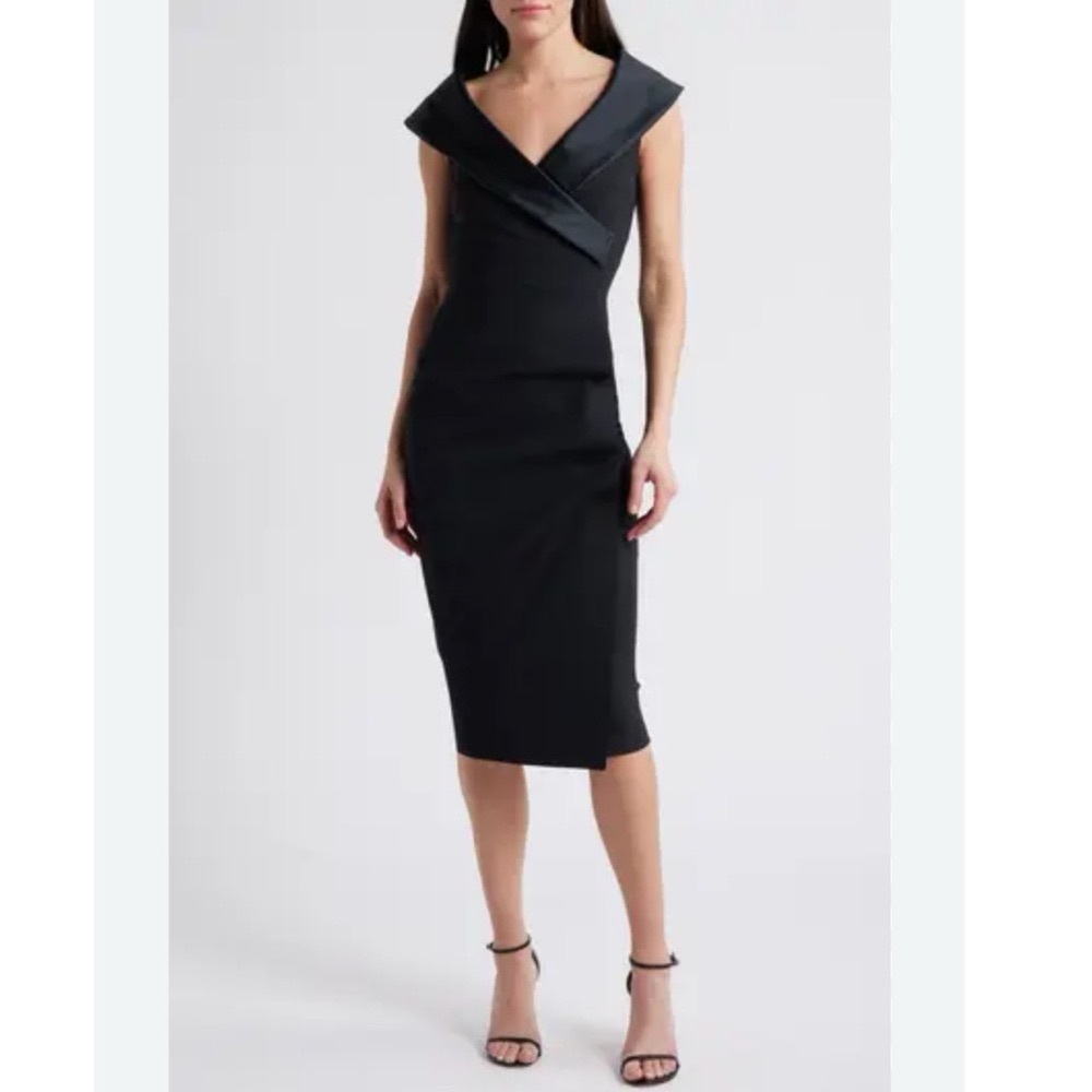 Chiara Boni La Petite Robe Fiynorc Off the Shoulder Cocktail Dress Nero Black
